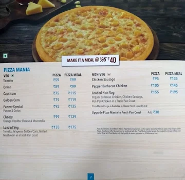 Domino's Pizza menu 