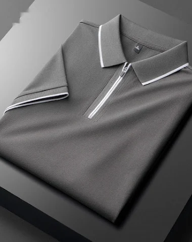 Chemise en soie à revers pour homme - 1