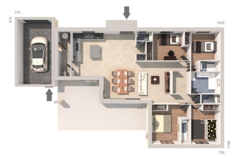  Vente Terrain + Maison - Terrain : 500m² - Maison : 118m² à Caromb (84330) 