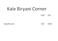 Kale Biryani Corner menu 1