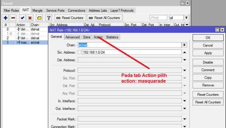 Menambah NAT Rule pada Mikrotik
