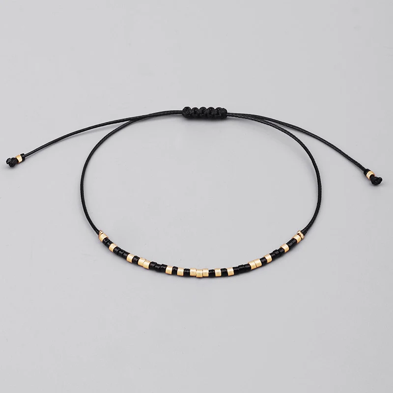 Bracelet fait main en fil de cire tissé pour personnalité mode. Design unique, robuste, ajustable et parfait pour un style bohème.