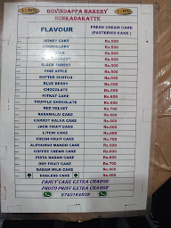 Govindappa Bakery & Sweets menu 1