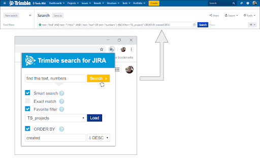 Trimble search for JIRA