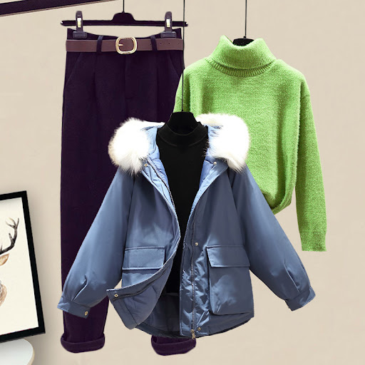 Title 9, Womens Padded Jacket Sweater Set Made Of Cotton