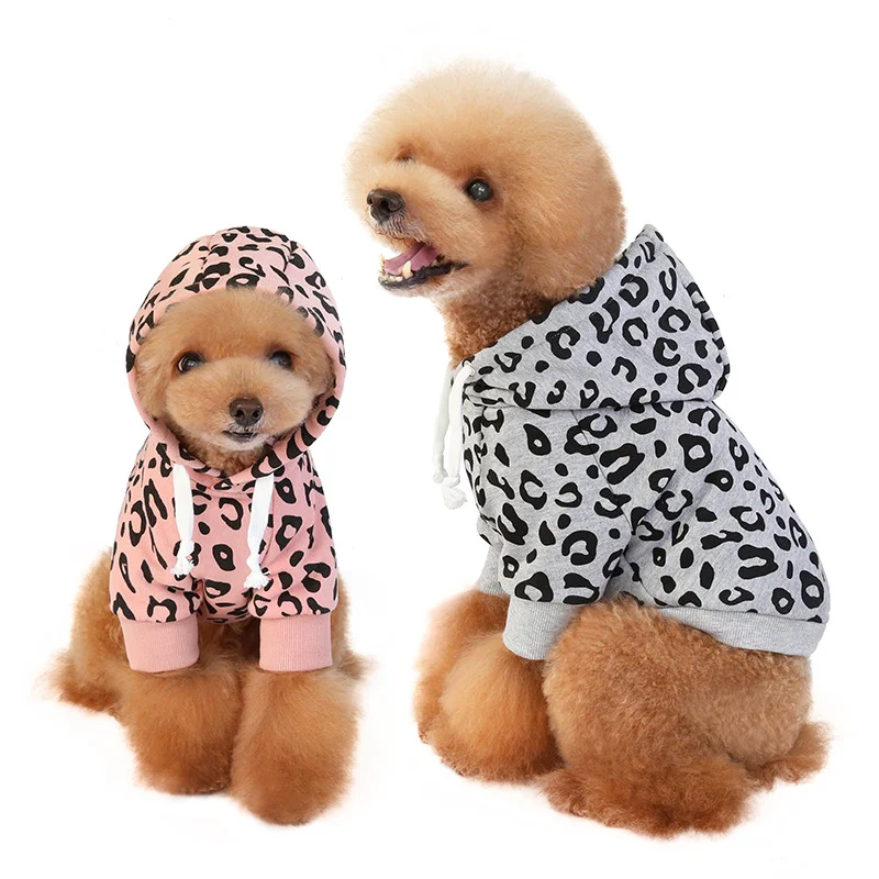Title 3, Leopard Print Dog Sweater Hooded Simple Design ...