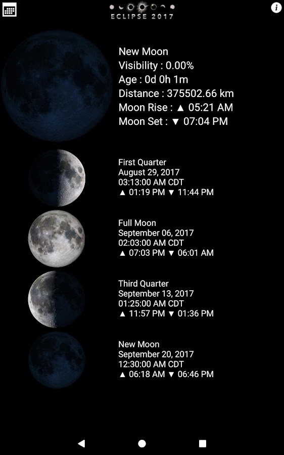 Lunar Phase Moon Phase Calendar, Eclipse Tracker Android Apps on