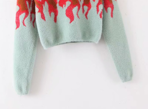 Title 6, Faux Mink Pullover Short Pullover Sweater