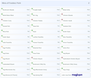 Foodeez Point menu 