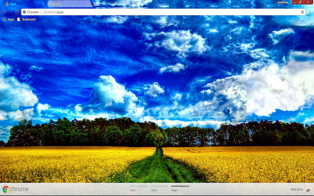 Blue Cloud Earth Field chrome extension