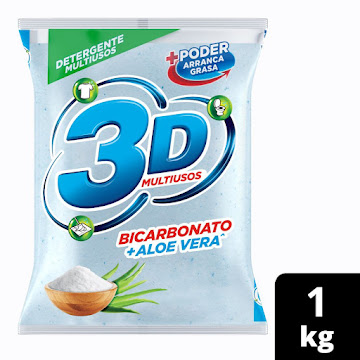 Detergente 3D Multiusos Bicarbonato Y Aloe Vera x 1 kg  