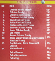 Chennai Franky menu 1