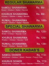 Mohammedia Shawarma menu 1