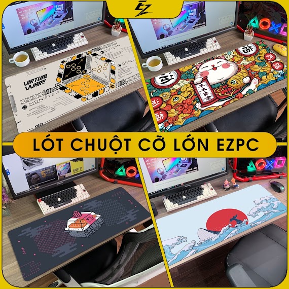 Miếng Lót Chuột, Pad Chuột Cỡ Lớn Chống Nước, Bàn Di Chuột Có Hình Anime Của Ezpc Ver 2.0