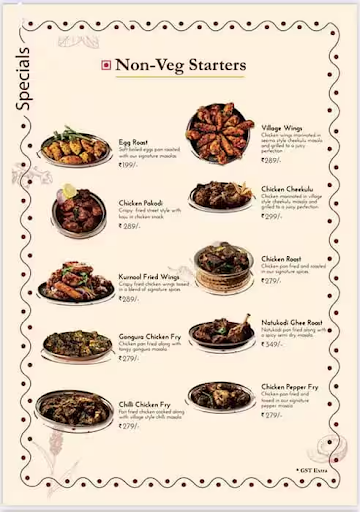 Kritunga Restaurant - Nagole menu 