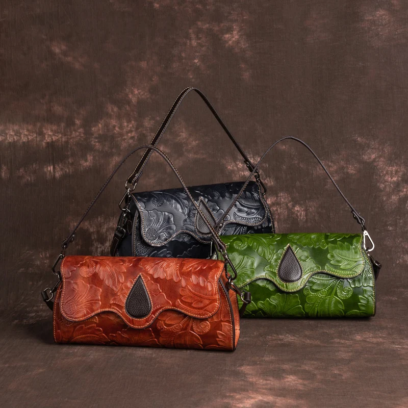 Ženska retro kožna multifunkcionalna torba Gornji sloj Praktična i elegantna torba za svakodnevnu upotrebu, kombinuje stil i funkcionalnost.