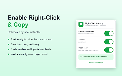 Enable Right-Click & Copy screenshot 1