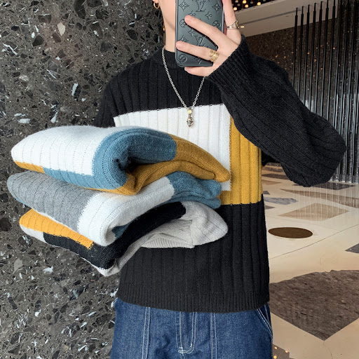 Title 11, Knitted Sweater Mens Trendy Brand Loose Warm S...