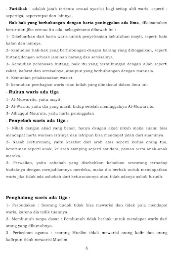 Hukum Waris Islam Faraidh - Ringkasan Fiqih Islam
