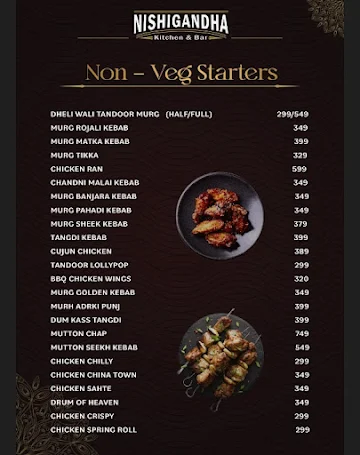 Nishigandha Kitchen And Bar menu 