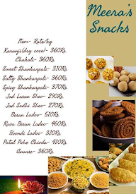 Meera's Snacks menu 1