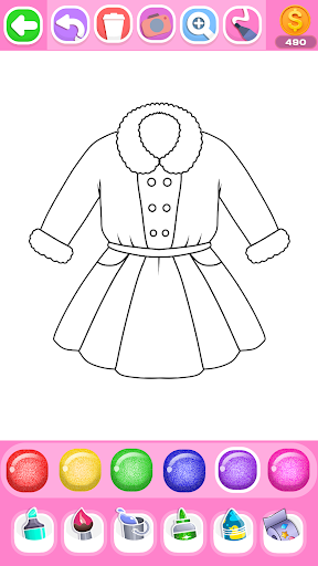 Screenshot Dress Coloring Game Glitter