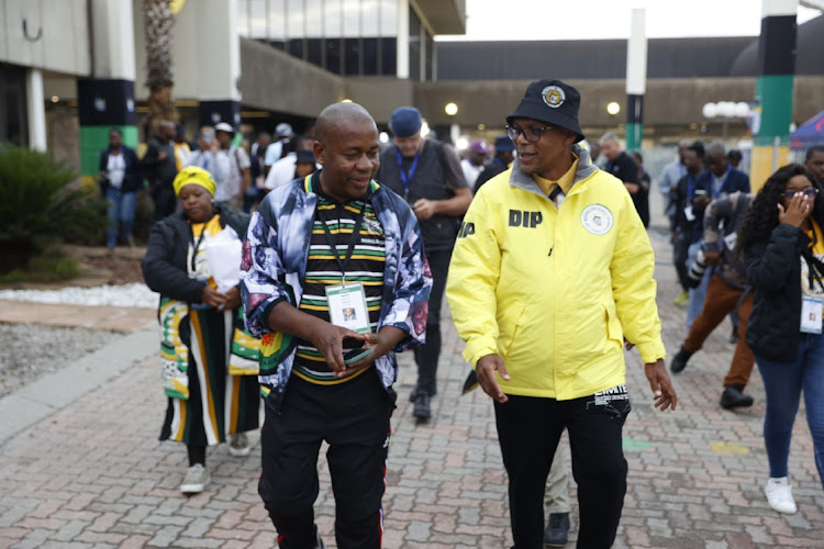 Outgoing ANC national spokesperson Pule Mabe and Ekurhuleni chairperson Mzwandile Masina briefed the media at the ANC 55th National Conference at Nasrec Expo Centre in Johannesburg.