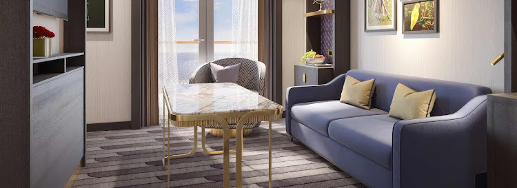 A Queens Grill Penthouse Suite offers space to relax, dine, and entertain.