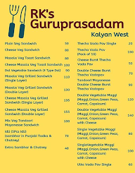 Rk's Guruprasadam menu 3