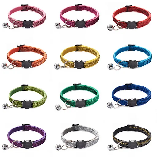 10Pcs Wholesale With Bell Collars Delicate Safety Casual Nylon Dog Collar Neck Strap Colorful Adjustable Bell Pet Cat Do