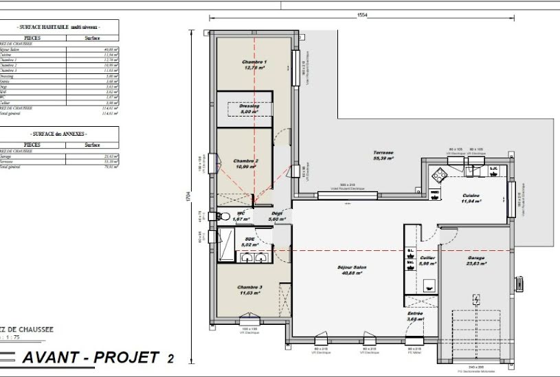  Vente Terrain + Maison - Terrain : 658m² - Maison : 114m² à Saint-Bris-des-Bois (17770) 