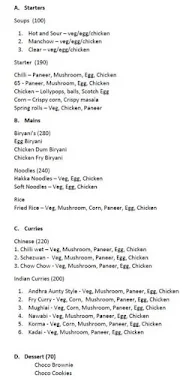 Basil's Indochinese menu 1