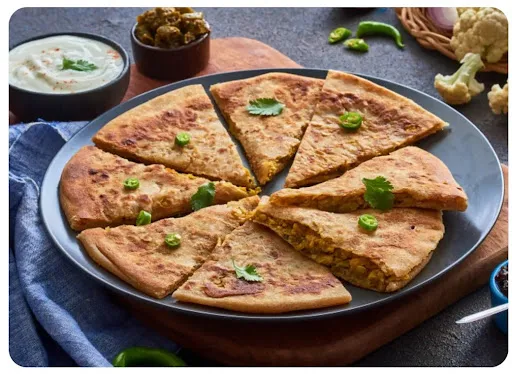 2 Gobi Paratha Tawa with Raita