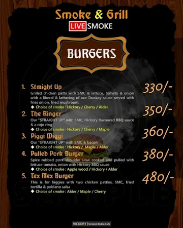 Hickory Smoked Bistro Cafe menu 