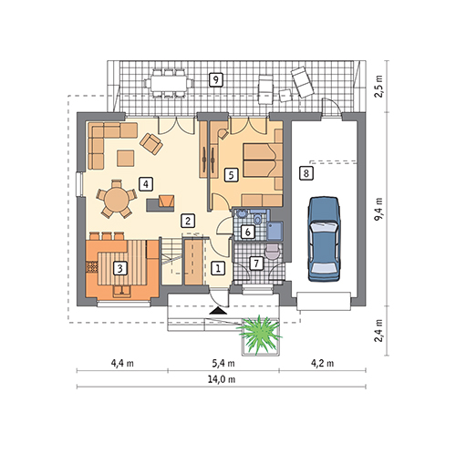 Cenny - wariant II (etap II) - M260aG1 - Rzut parteru