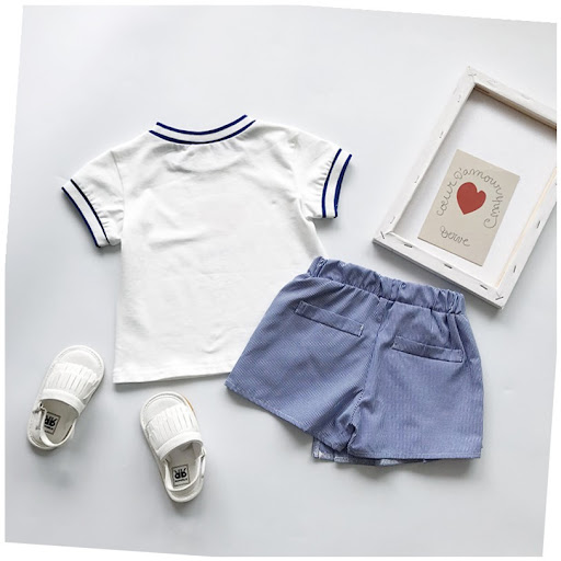 Title 4, Girls Dress Printing Short Sleeve Blouse And Sh...