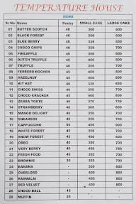 Temperature House Cake Shop menu 1