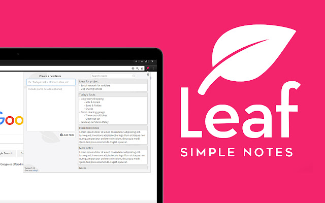 Leaf: Simple Notes chrome extension