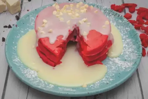 Red Velvet Lava Pancakes