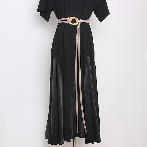 Title 7, Double Leather Belt With Vintage Metal Buckle