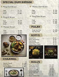 Hyderabad Murghi menu 1