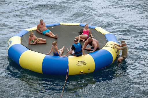 windstar-float.jpg - Kicking back on the giant float behind Wind Surf.