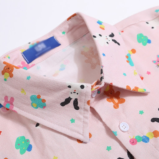 Title 11, Cartoon Full Printed Bear Short-sleeved Shirt, ...
