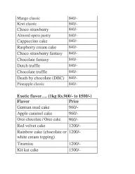 Cake's Joint menu 1