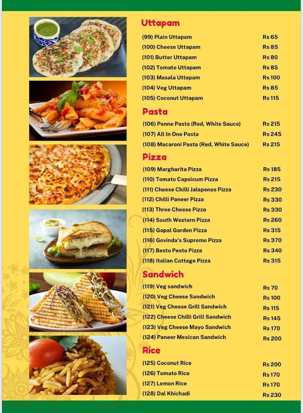 Vrindavan  Food Cafe menu 