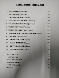 Dada Boudi Biryani menu 1