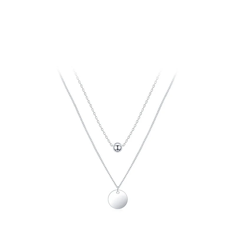 Title 2, Collar de plata de ley doble capa para mujer El...