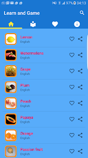 Learn Fruits Game English Kids - náhled