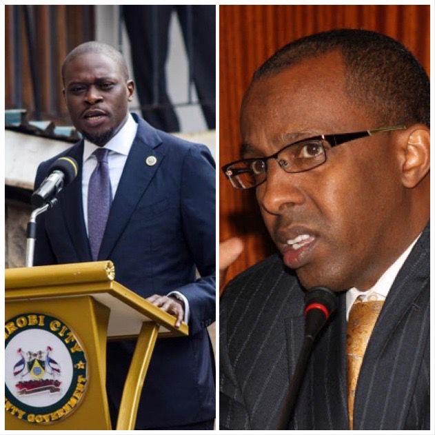 Nairobi Governor Johnson Sakaja and Lawyer Ahmednasir Abdullahi.