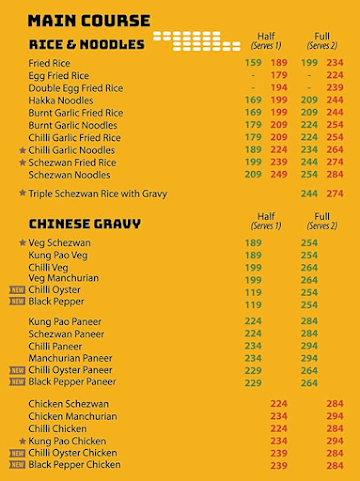 Chinese Wok menu 